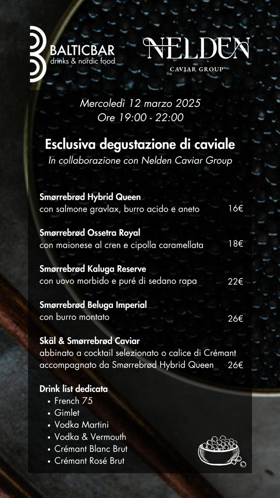 Sapori nordici: degustazione di caviale e cocktail d’autore