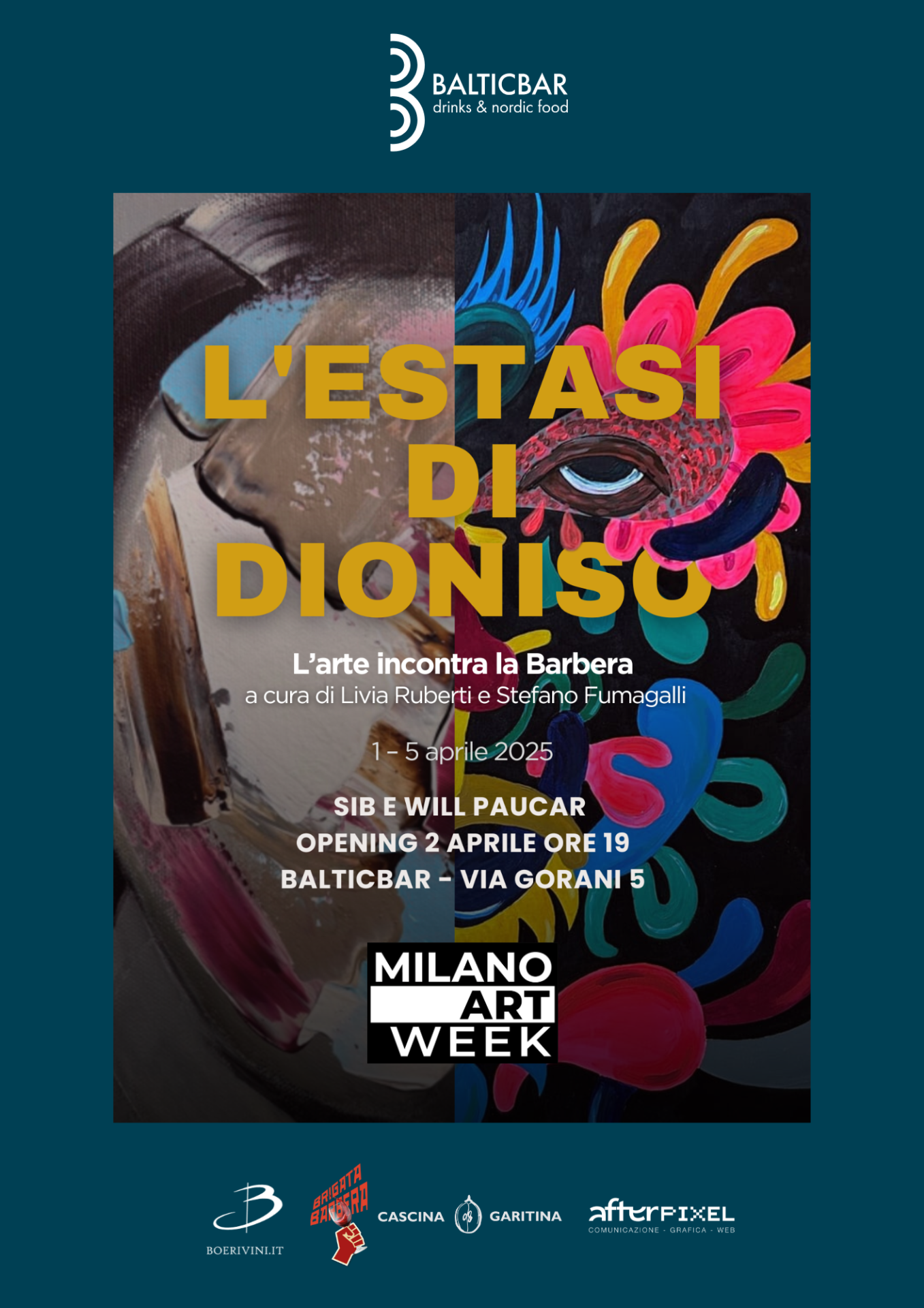 L’ESTASI DI DIONISO – La pittura incontra la Barbera con le opere di SIB e Will Paucar.